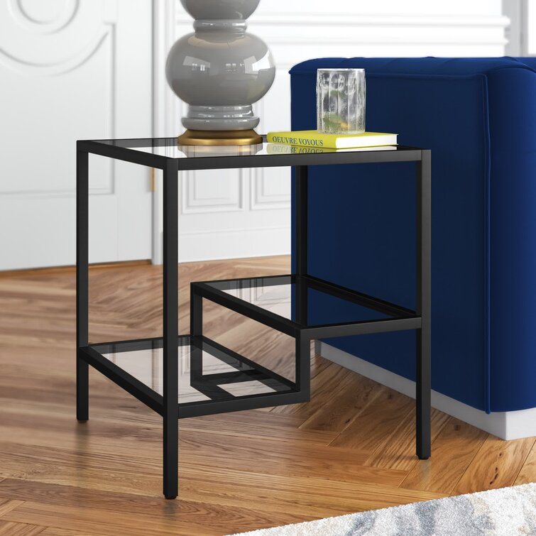 Etta Avenue™ Darrion Glass Top End Table with Storage & Reviews 